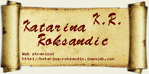 Katarina Roksandić vizit kartica